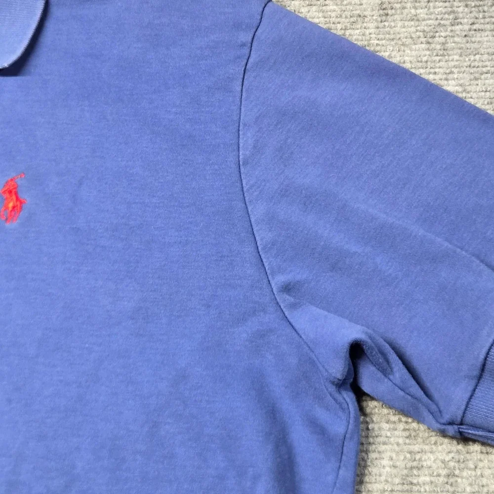 Polo Ralph Lauren Mens Blue Short Sleeve Cotton Polo Shirt Red Pony Logo Large